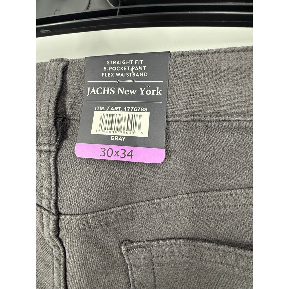 NEW Jachs New York Men’s 5-Pocket Stretch Twill Straight Gray 30/34 - Picture 6 of 12